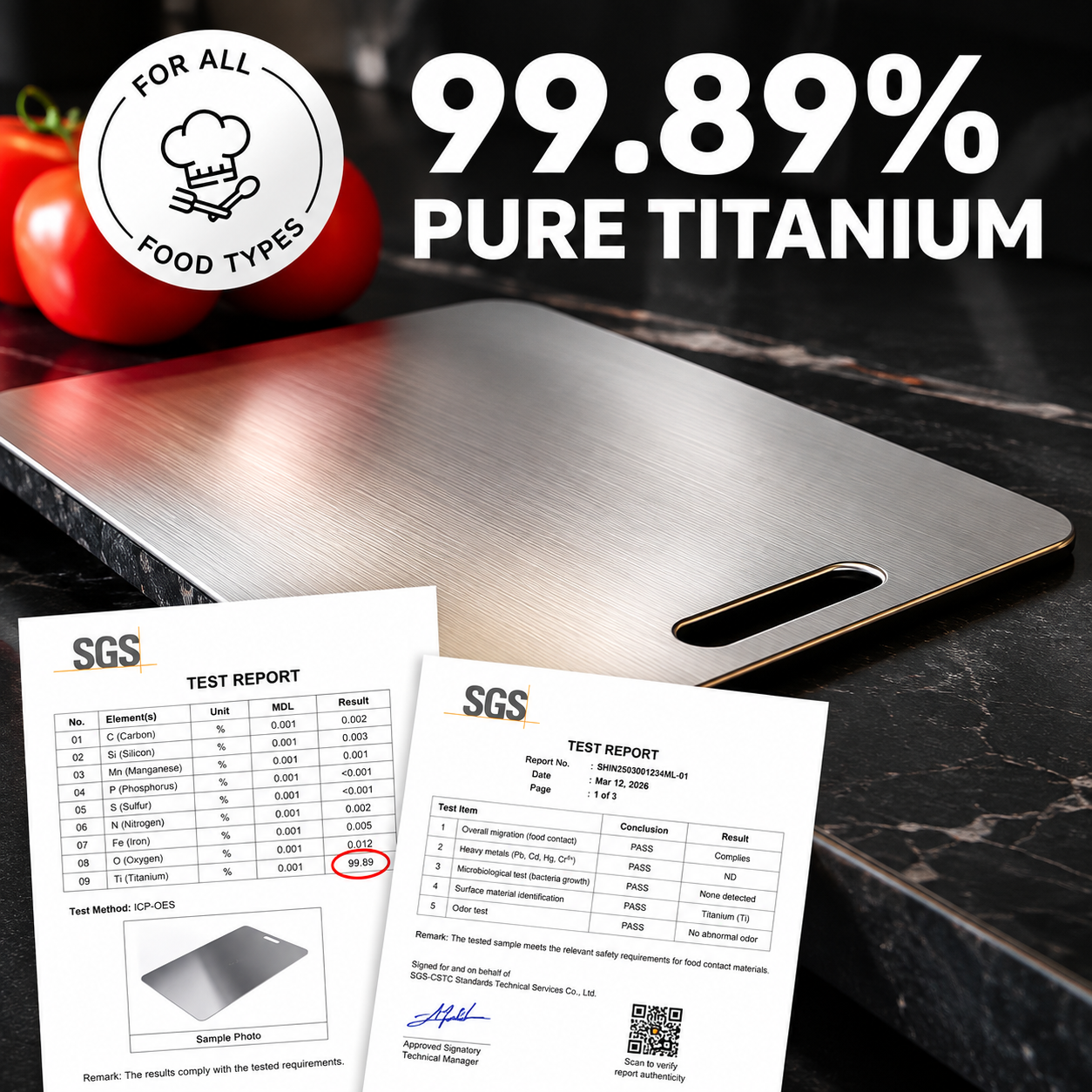 Katori titanium cutting board material